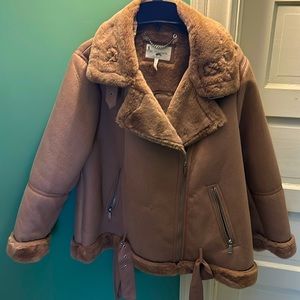 BCBG Winter jacket faux fur more like a blush pink
